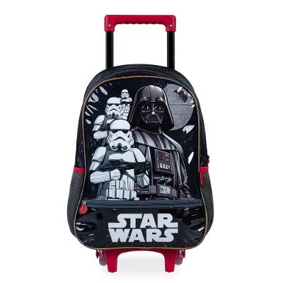 Mochila Escolar Masculina de Rodinhas Star Wars Preto