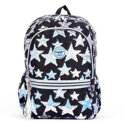 Mochila Escolar Feminina Black Velvet Stars Preta