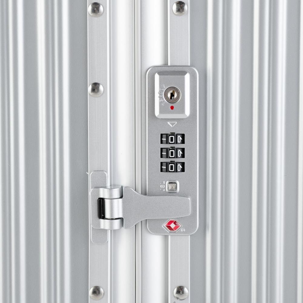 Mala Média de Policarbonato 4 Rodas Kyoto II Prata - 7