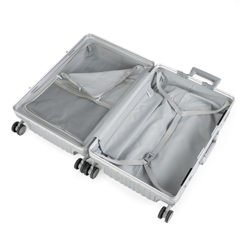 Mala Média de Policarbonato 4 Rodas Kyoto II Prata - 9