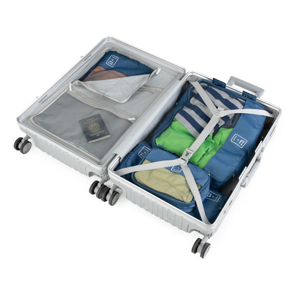 Mala Média de Policarbonato 4 Rodas Kyoto II Prata - 10