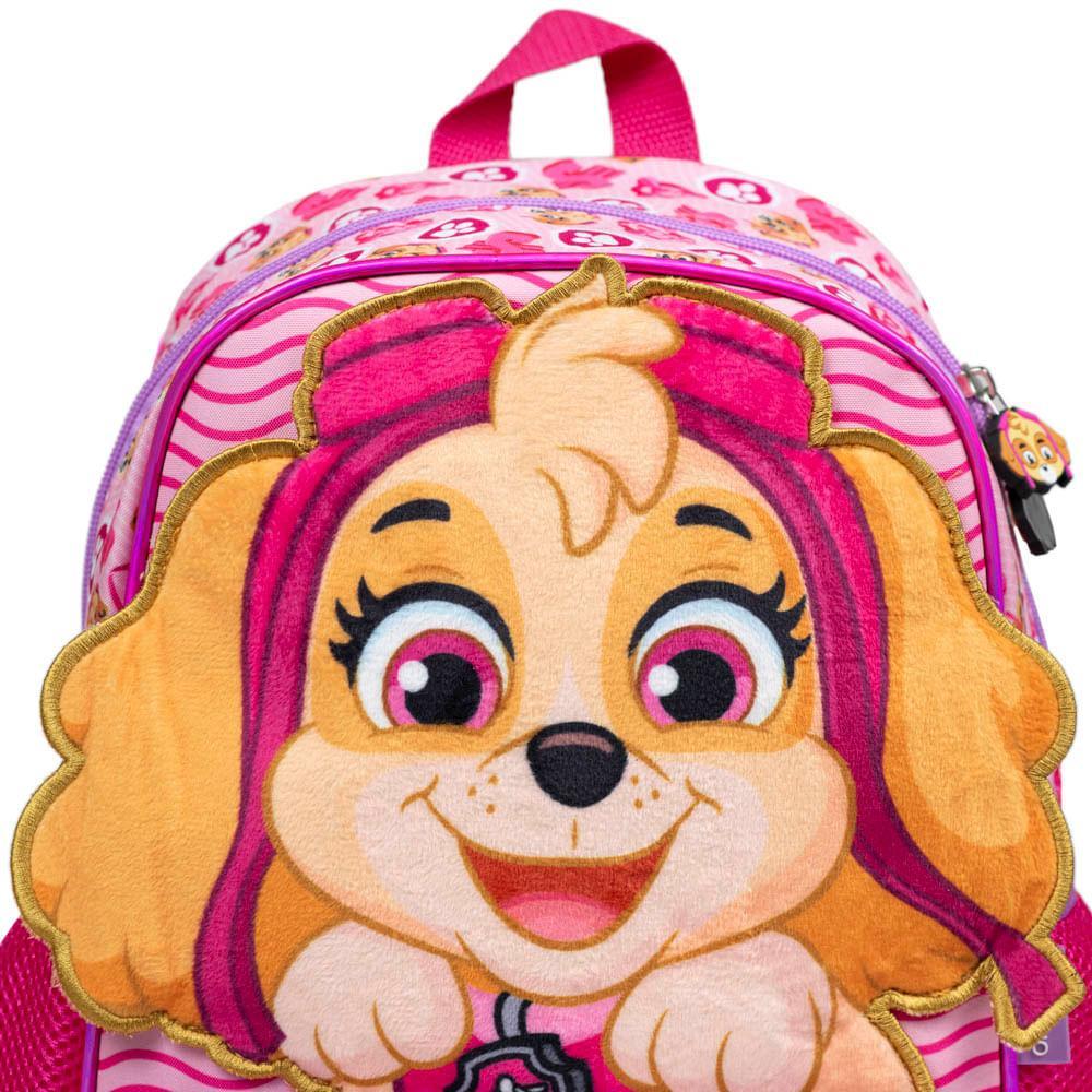 Mochila Escolar Feminina Patrulha Canina Skye Baby Rosa - 5