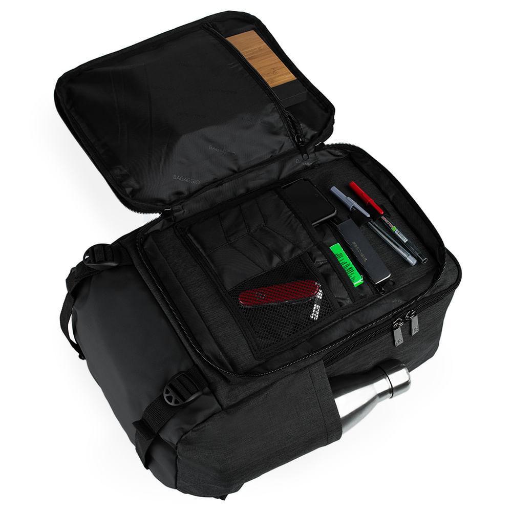 Mochila Masculina Executiva Para Notebook City Block Preta - 8