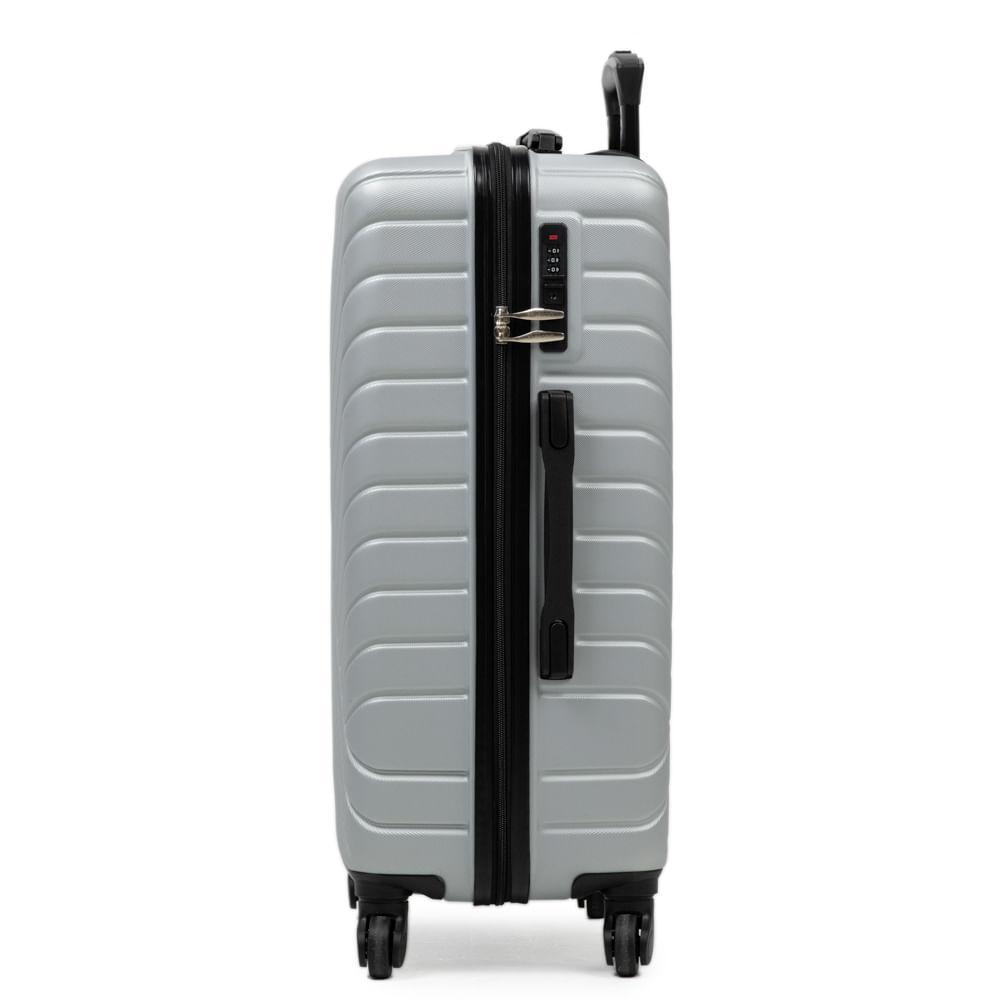 Mala Média ABS 4 Rodas Detroit Prata - 3