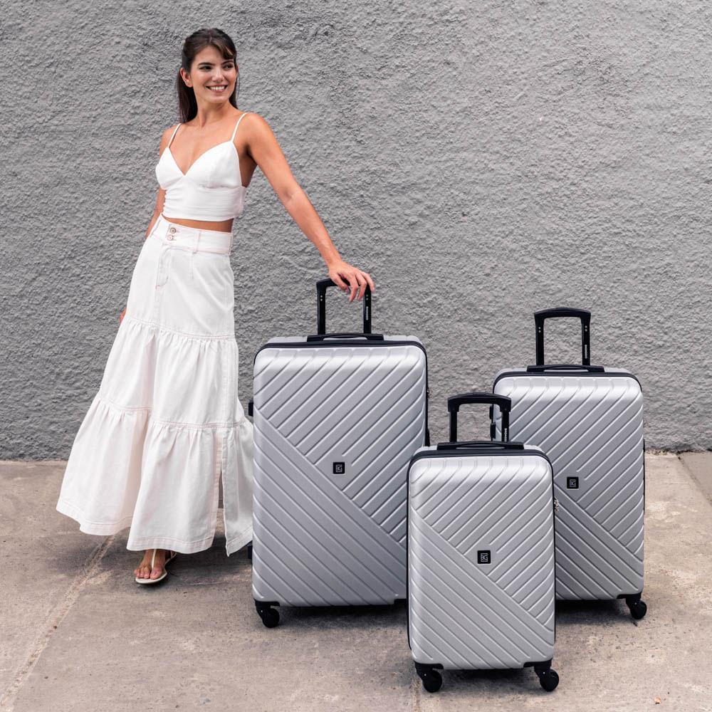 Mala Média ABS 4 Rodas Detroit Prata - 7