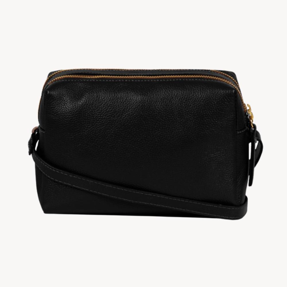 Bolsa Transversal Feminina em Couro Pequena Lisa Basic Preta - 7