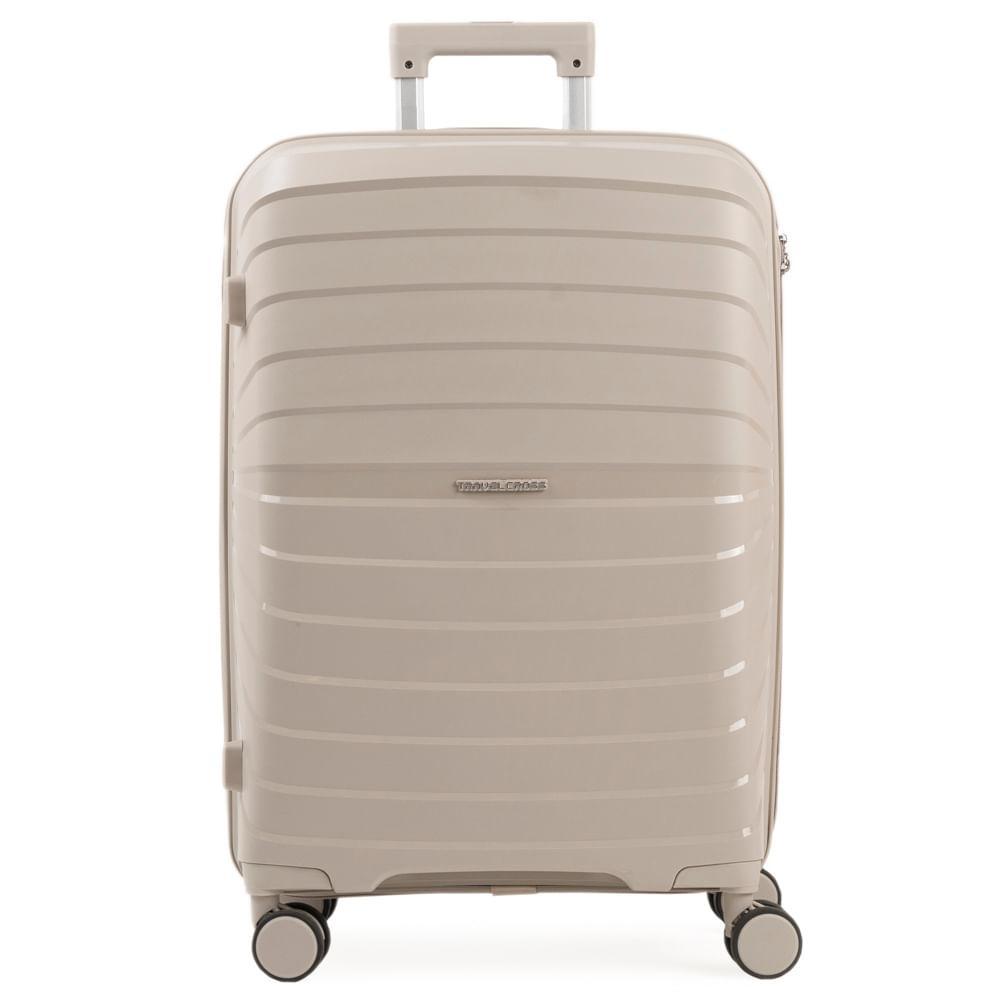 Mala Média 23 Kg Polipropileno 4 Rodas Rover Off White - 1