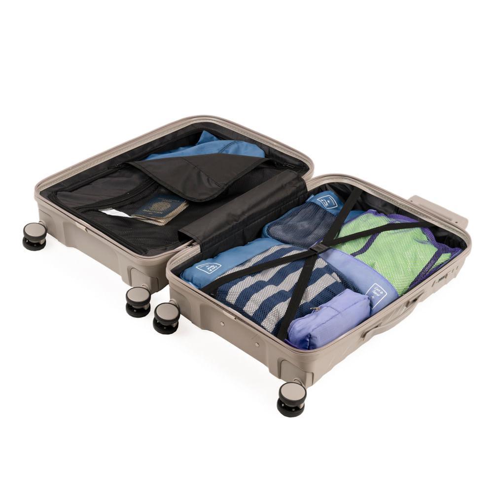 Mala Média 23 Kg Polipropileno 4 Rodas Rover Off White - 10