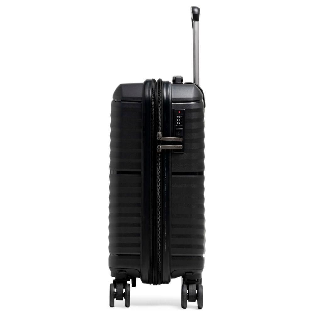 Mala de Bordo 10 Kg Polipropileno 4 Rodas Hong Kong Preta - 3