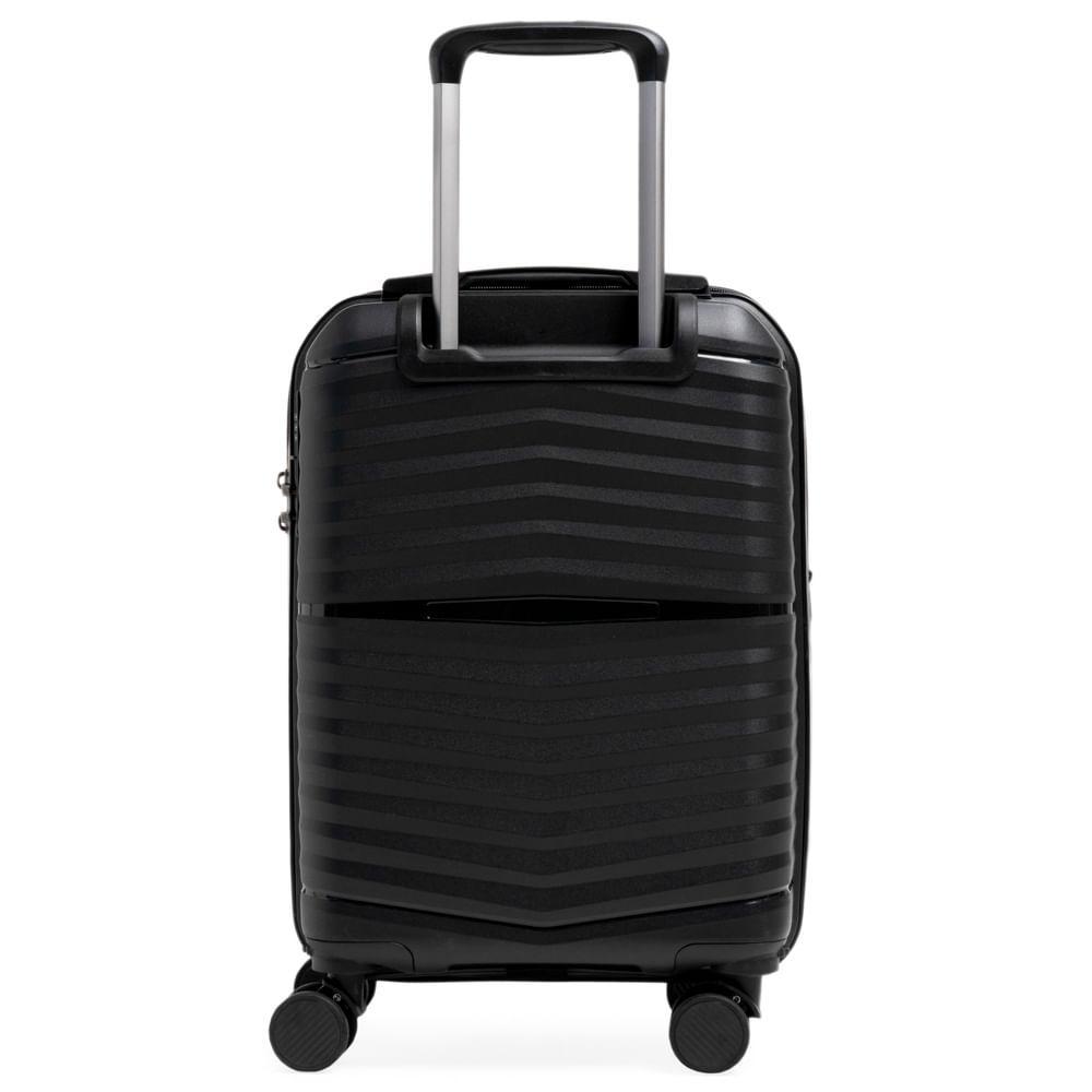 Mala de Bordo 10 Kg Polipropileno 4 Rodas Hong Kong Preta - 4