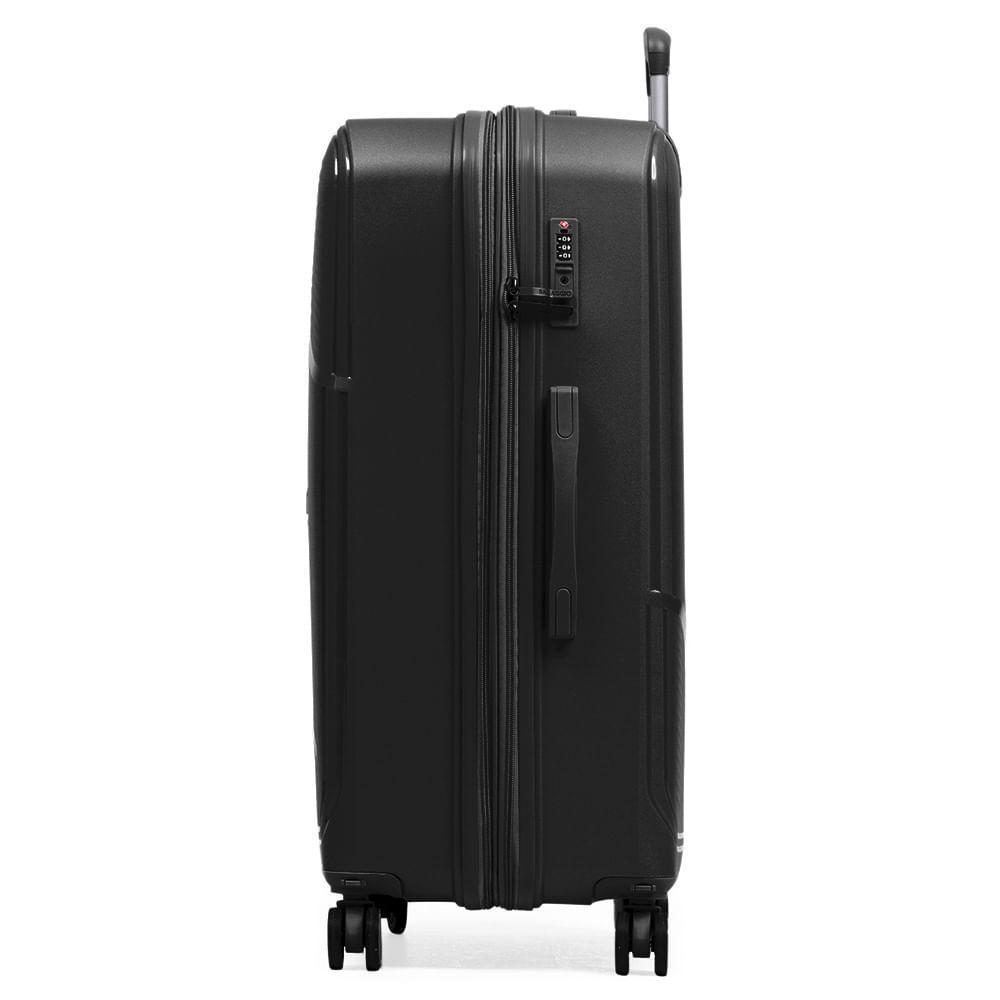 Mala de Viagem Grande 32 Kg Polipropileno 4 Rodas Seul Preta - 2