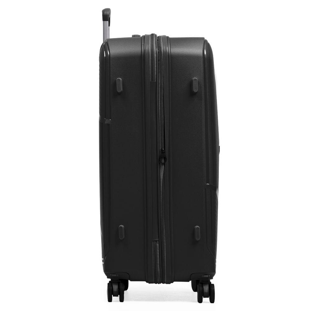 Mala de Viagem Grande 32 Kg Polipropileno 4 Rodas Seul Preta - 4