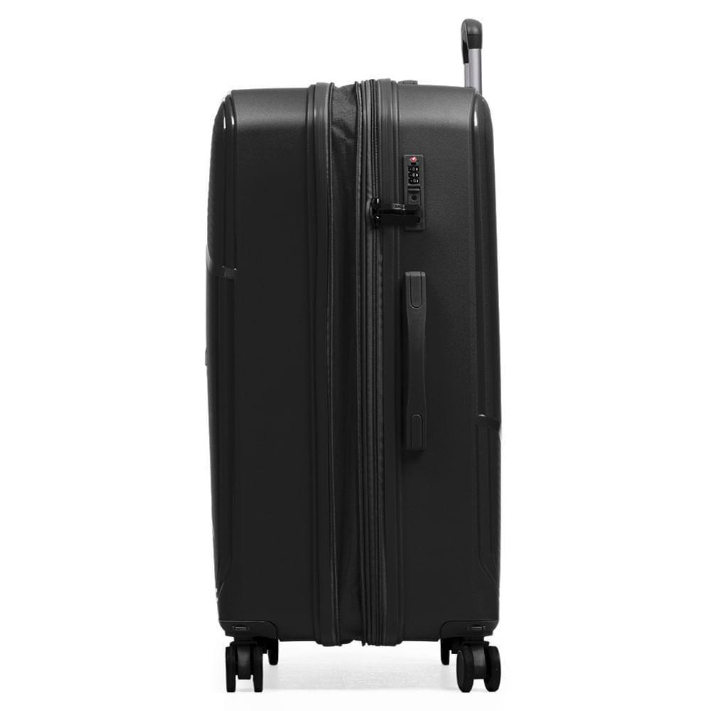 Mala de Viagem Grande 32 Kg Polipropileno 4 Rodas Seul Preta - 5