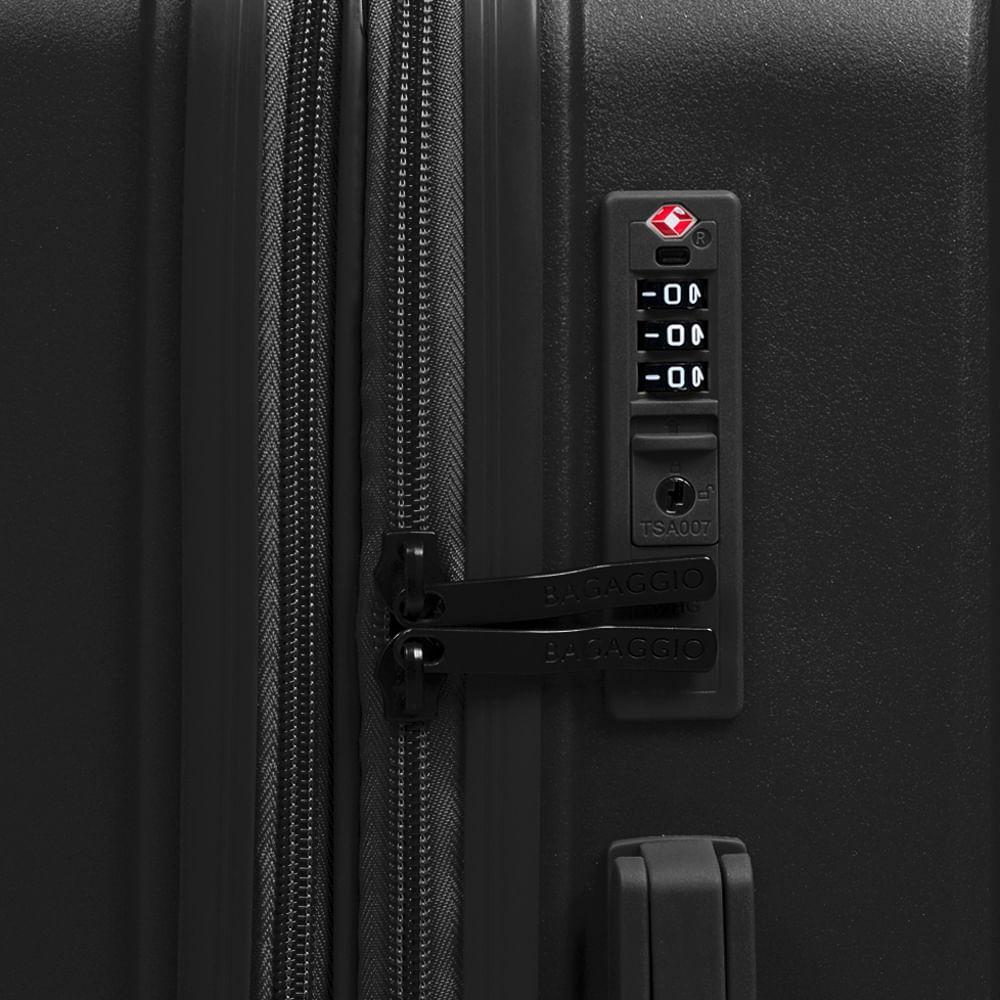 Mala de Viagem Grande 32 Kg Polipropileno 4 Rodas Seul Preta - 8