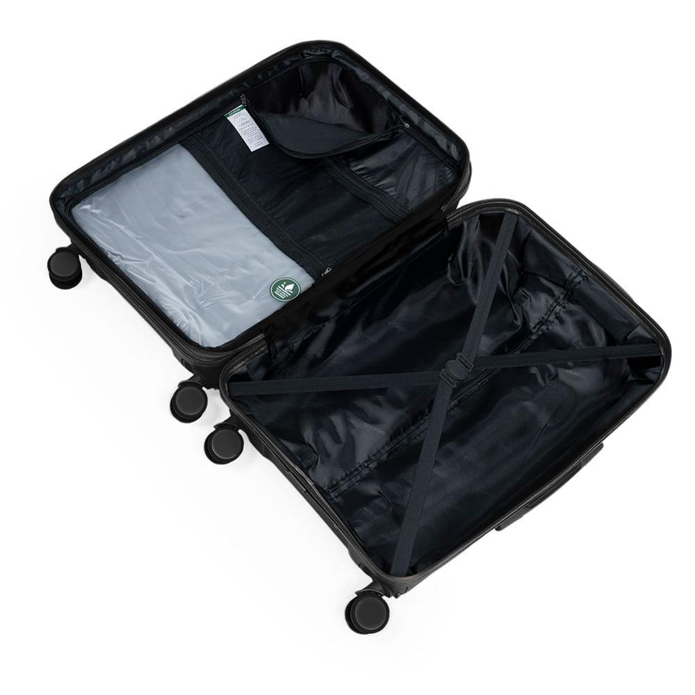 Mala de Viagem Grande 32 Kg Polipropileno 4 Rodas Seul Preta - 9