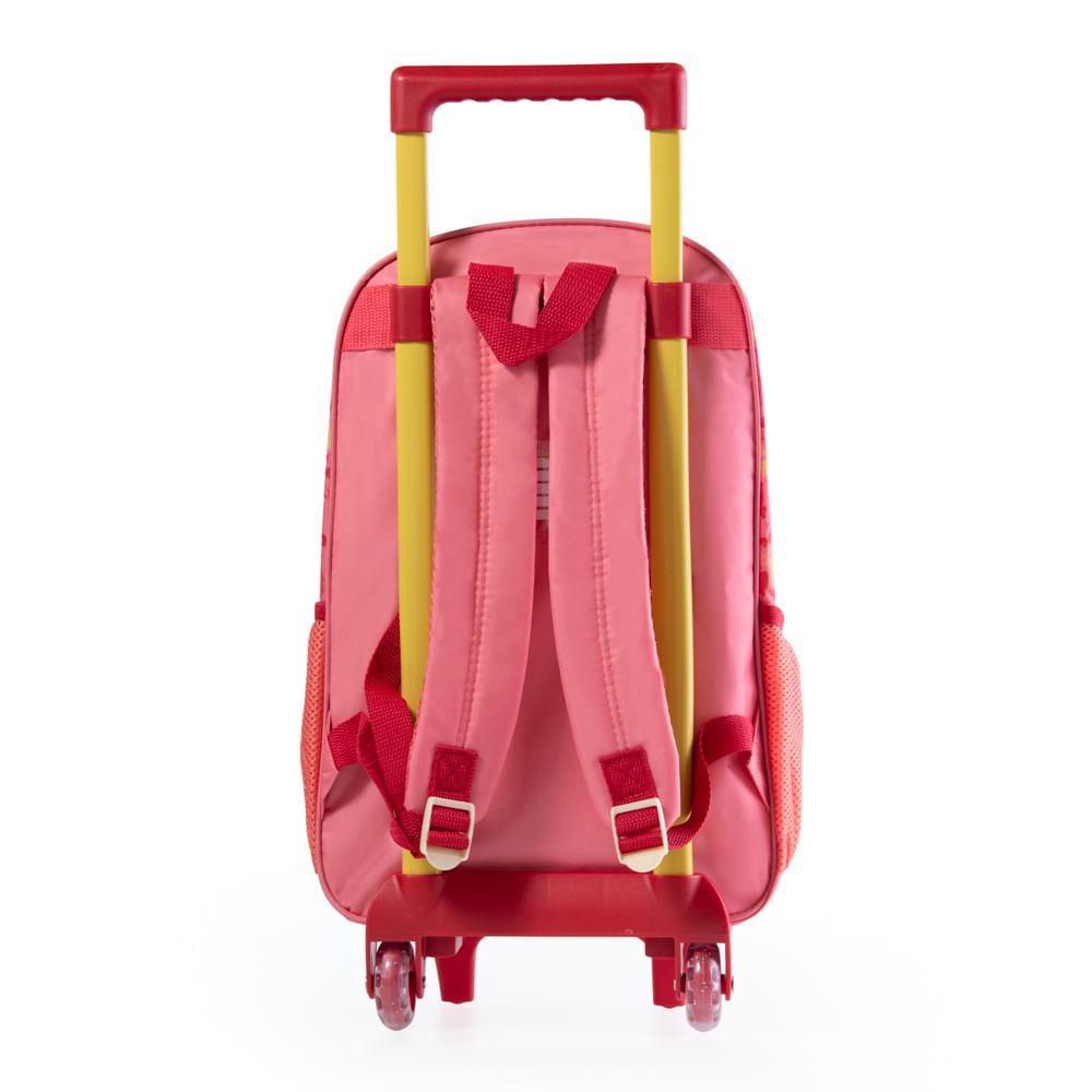 Mochila Escolar Feminina de Rodinhas Bela  Rosa - 3