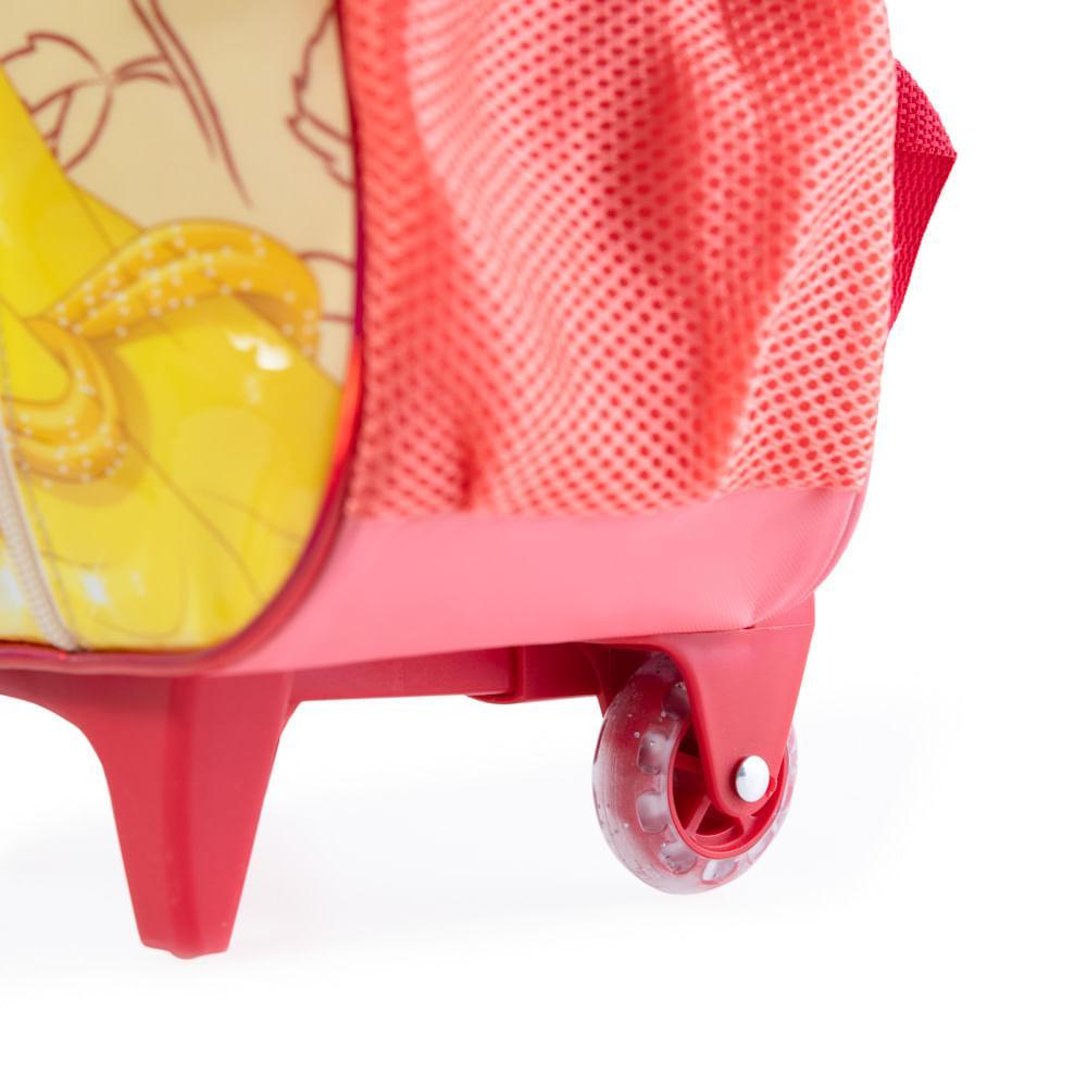 Mochila Escolar Feminina de Rodinhas Bela  Rosa - 4