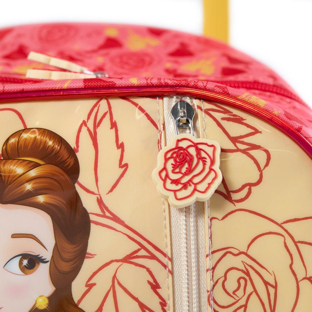 Mochila Escolar Feminina de Rodinhas Bela  Rosa - 5