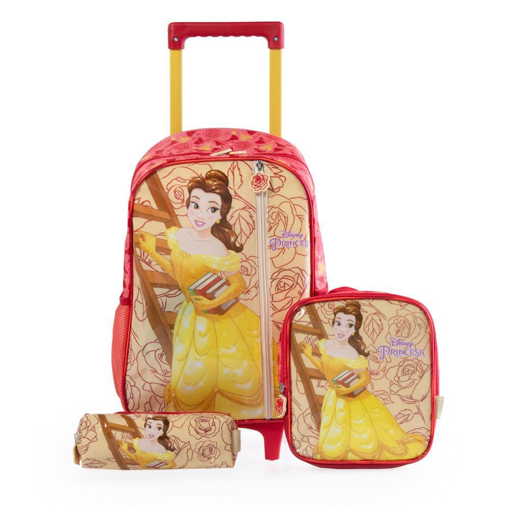 Mochila Escolar Feminina de Rodinhas Bela  Rosa - 7