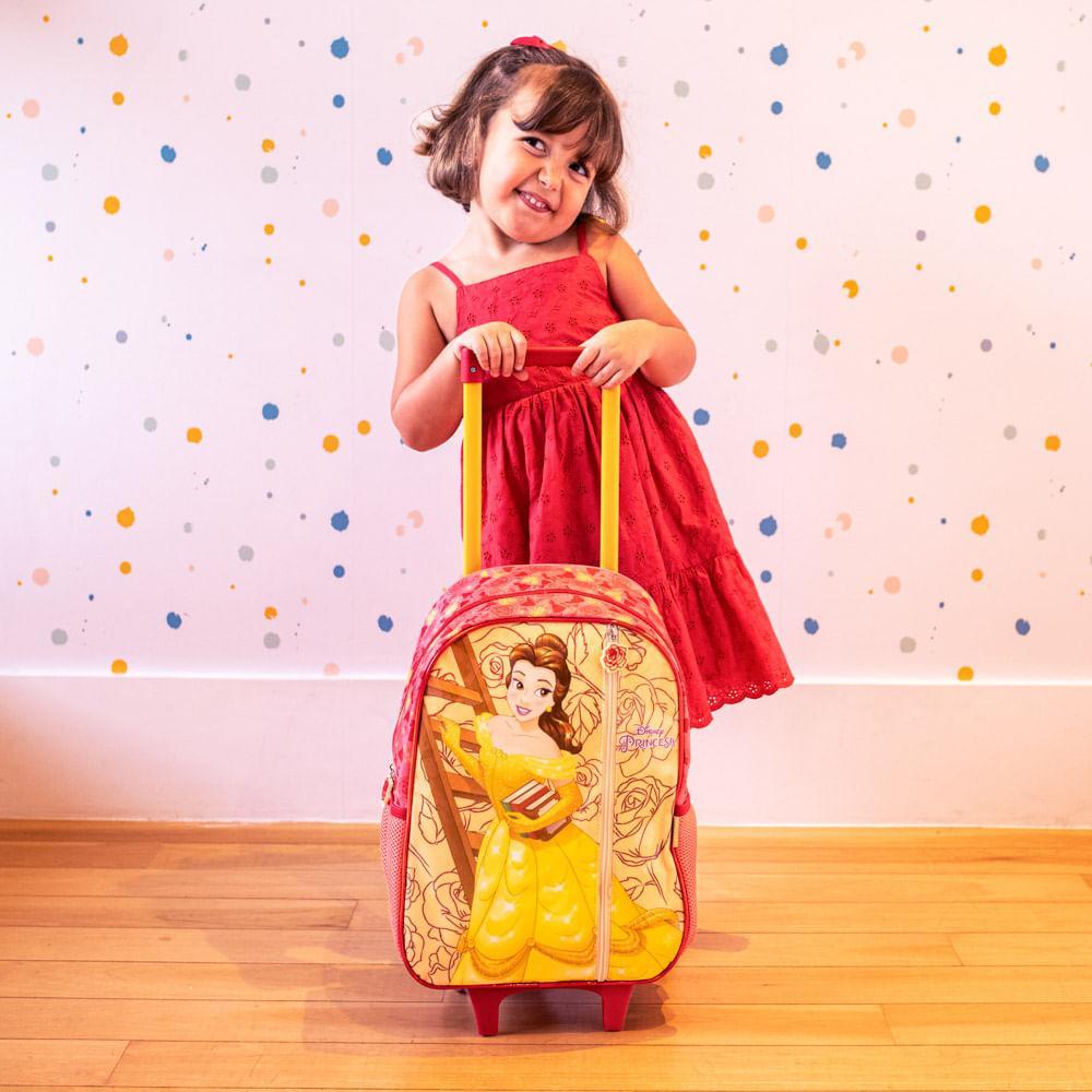 Mochila Escolar Feminina de Rodinhas Bela  Rosa - 8