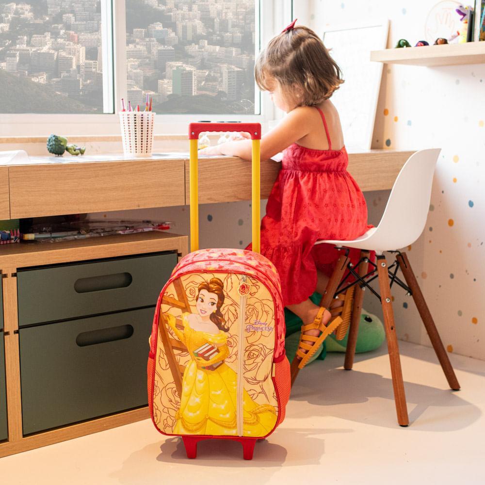 Mochila Escolar Feminina de Rodinhas Bela  Rosa - 9