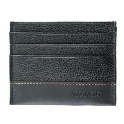 Porta Cartão Masculino de Couro Orange Preto