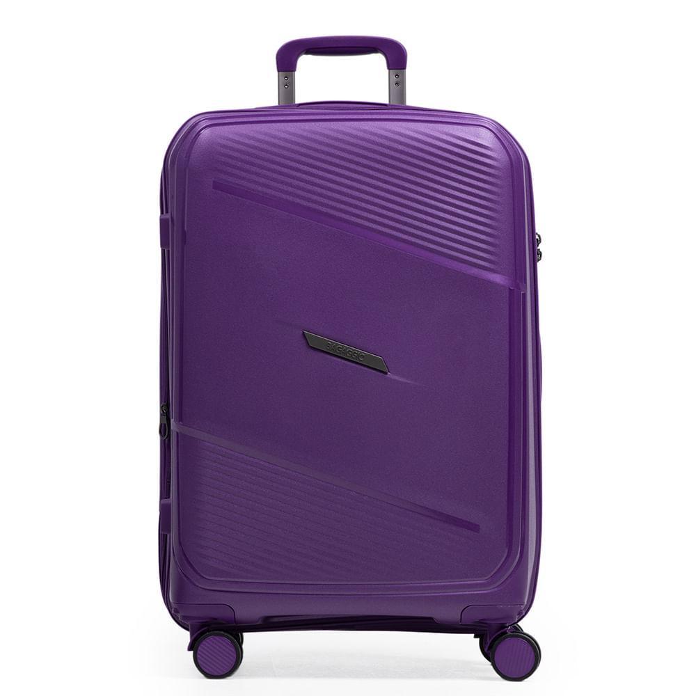 Mala Média de Polipropileno 4 Rodas Seul Roxa - 1