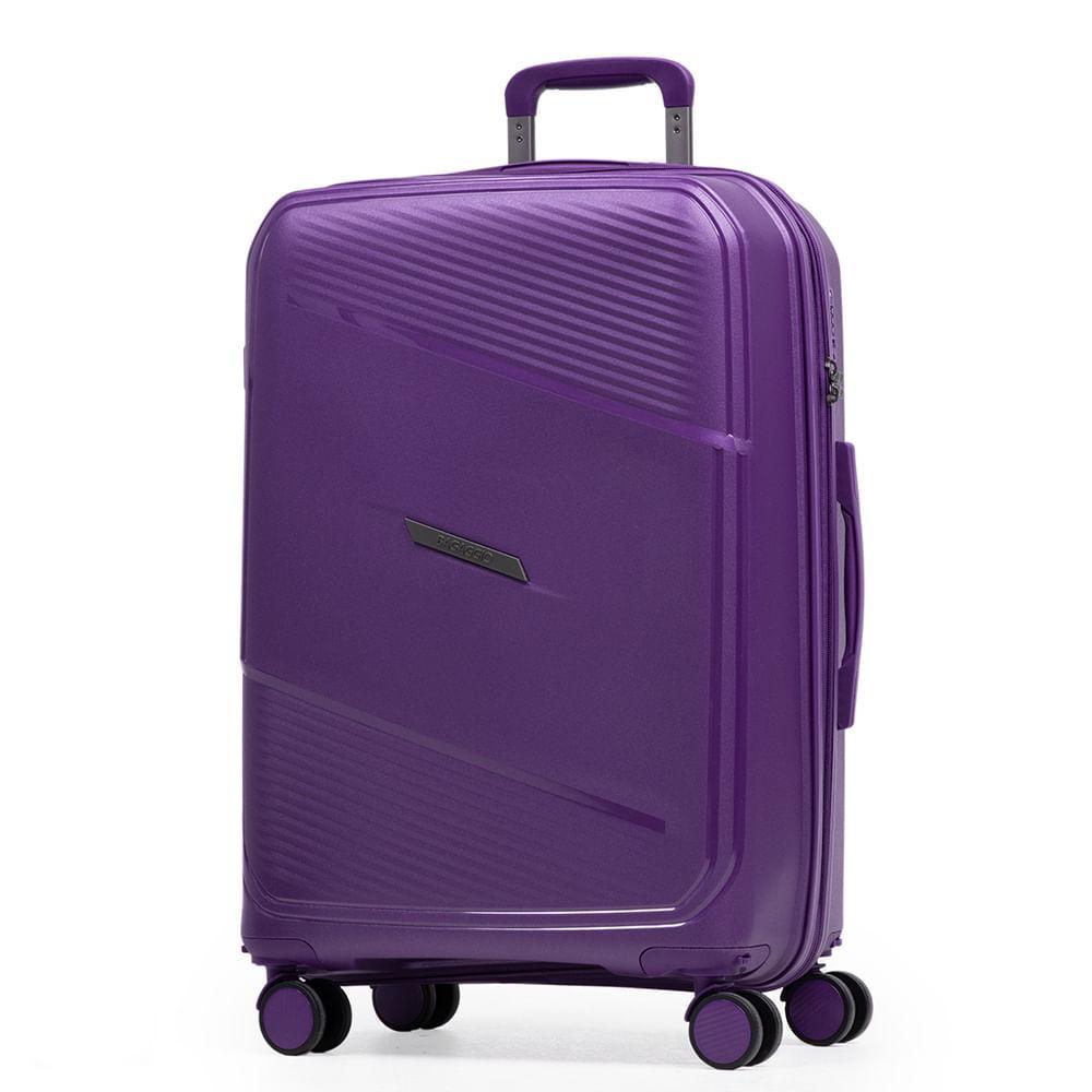 Mala Média de Polipropileno 4 Rodas Seul Roxa - 2