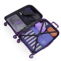 Mala Média de Polipropileno 4 Rodas Seul Roxa - 3