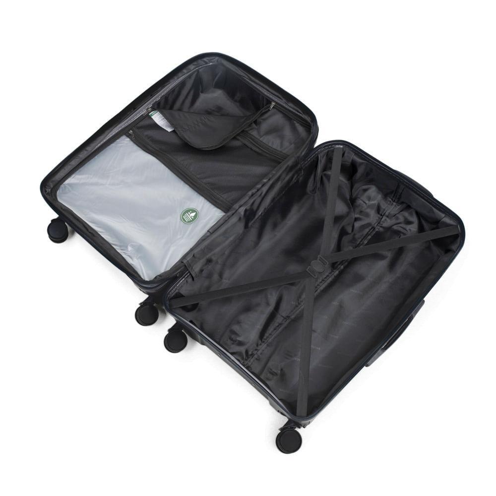 Mala Média 23 Kg Polipropileno 4 Rodas Hong Kong Preta - 9