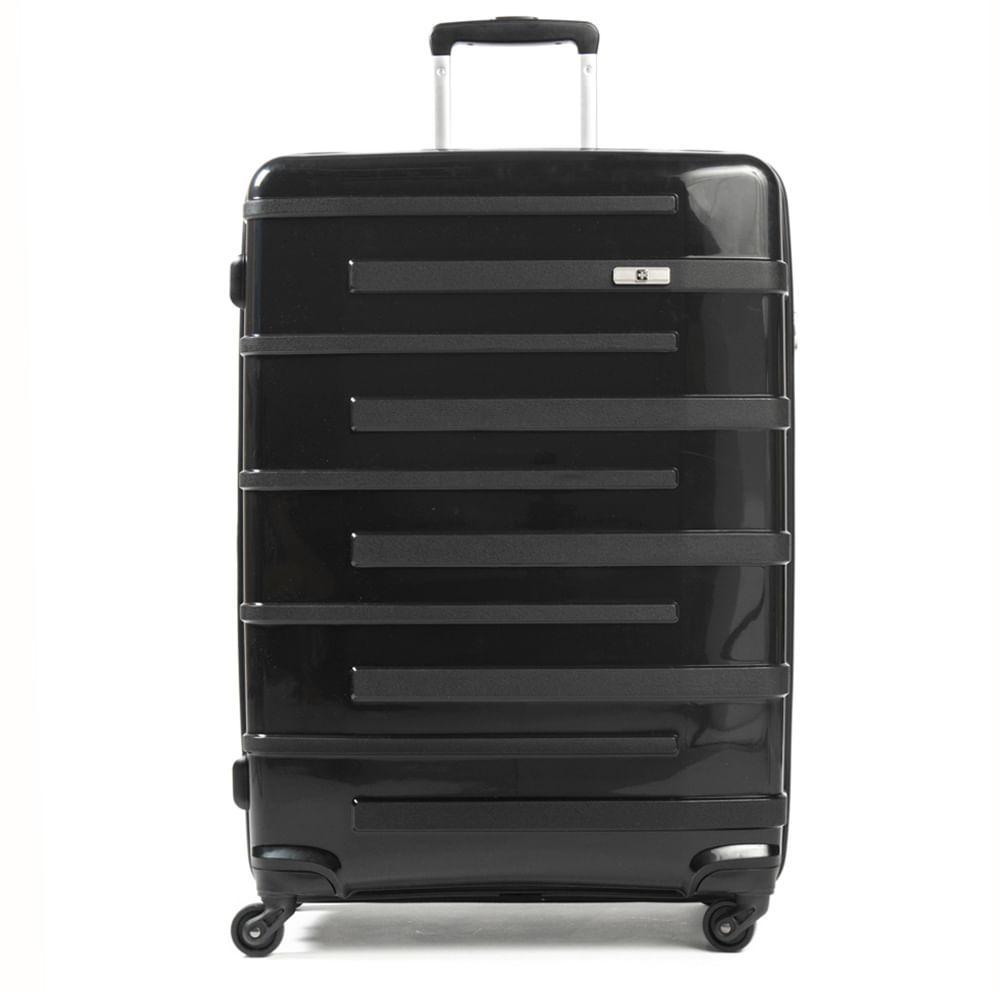 Mala Média Polipropileno 4 Rodas Suissewin Montreux Preto - 1