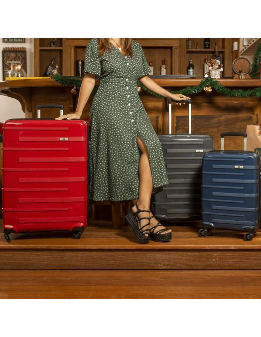 Mala Média Polipropileno 4 Rodas Suissewin Montreux Azul - 10