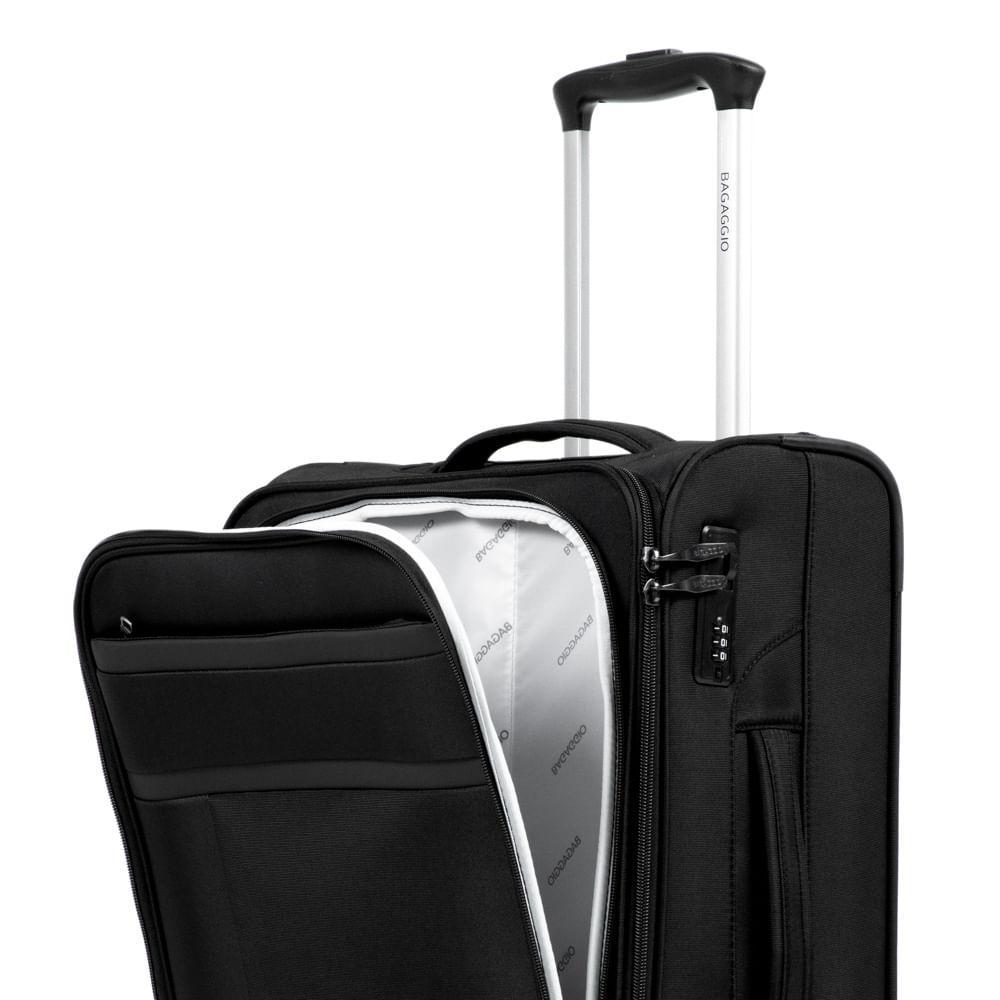 Mala Pequena Poliéster 4 Rodas Lyon Preta - 6