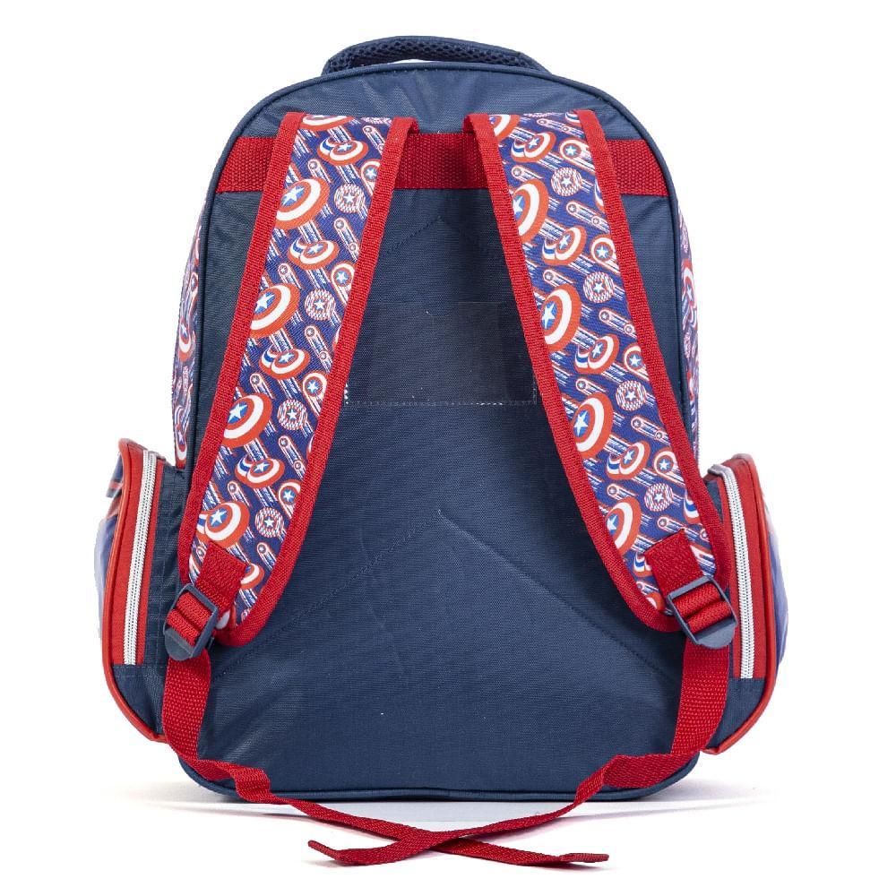 Mochila Infantil Masculina Marvel Capitao America Azul - 3