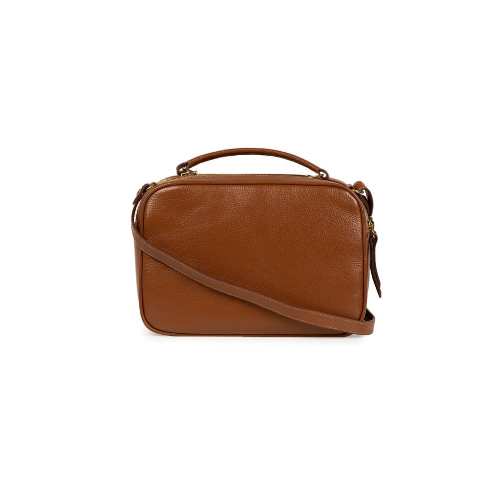 Bolsa Feminina Transversal Couro Média Zig Zag Matelasse Caramelo - 4