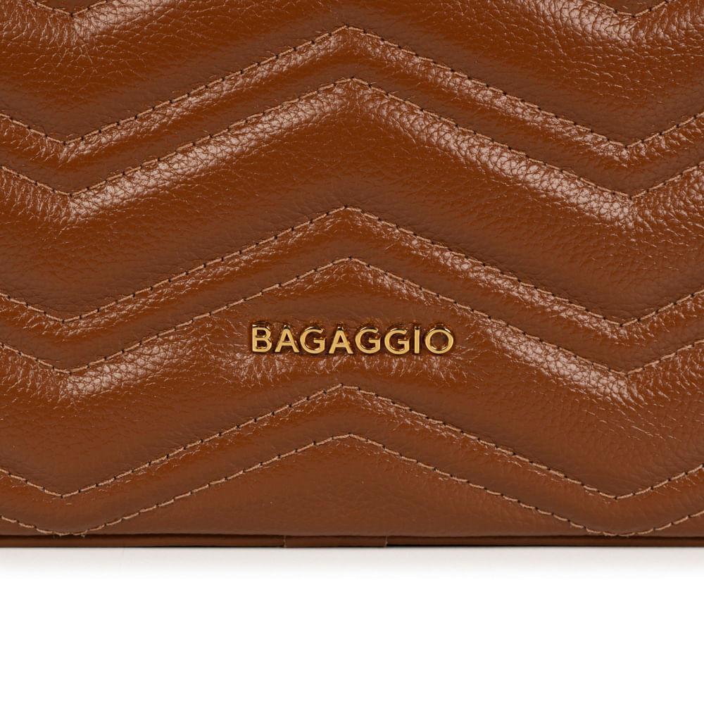 Bolsa Feminina Transversal Couro Média Zig Zag Matelasse Caramelo - 6