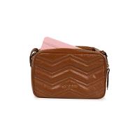 Bolsa Feminina Transversal Couro Média Zig Zag Matelasse Caramelo - 10
