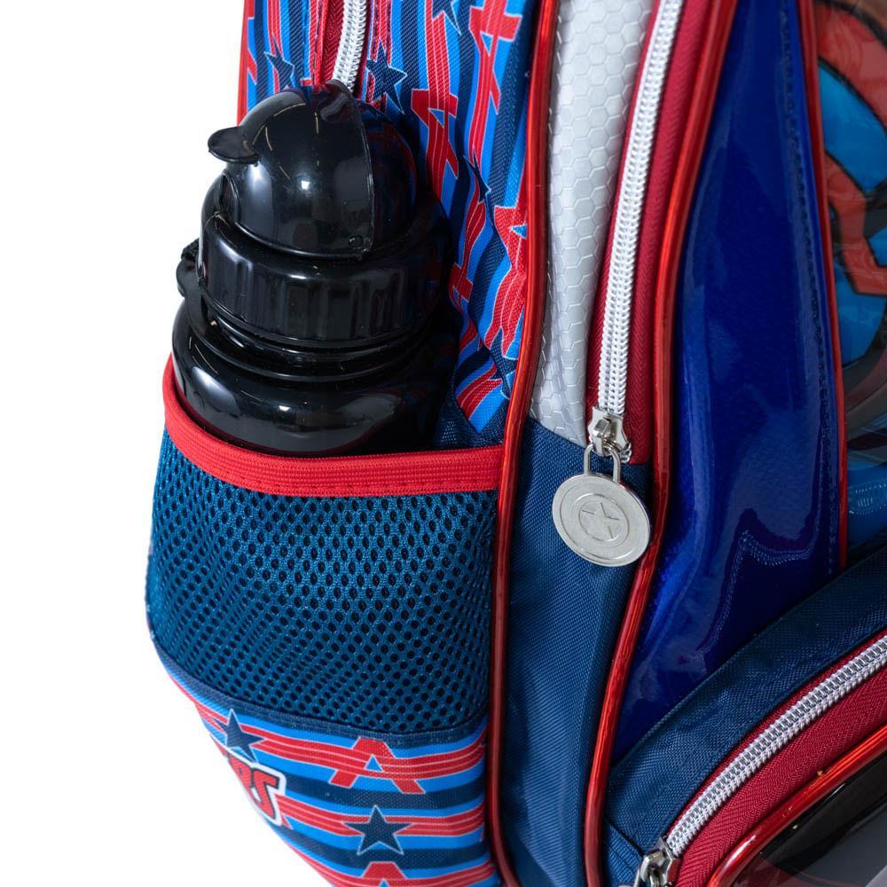 Mochila Escolar Masculina de Rodinhas Capitão América Premium Azul - 4