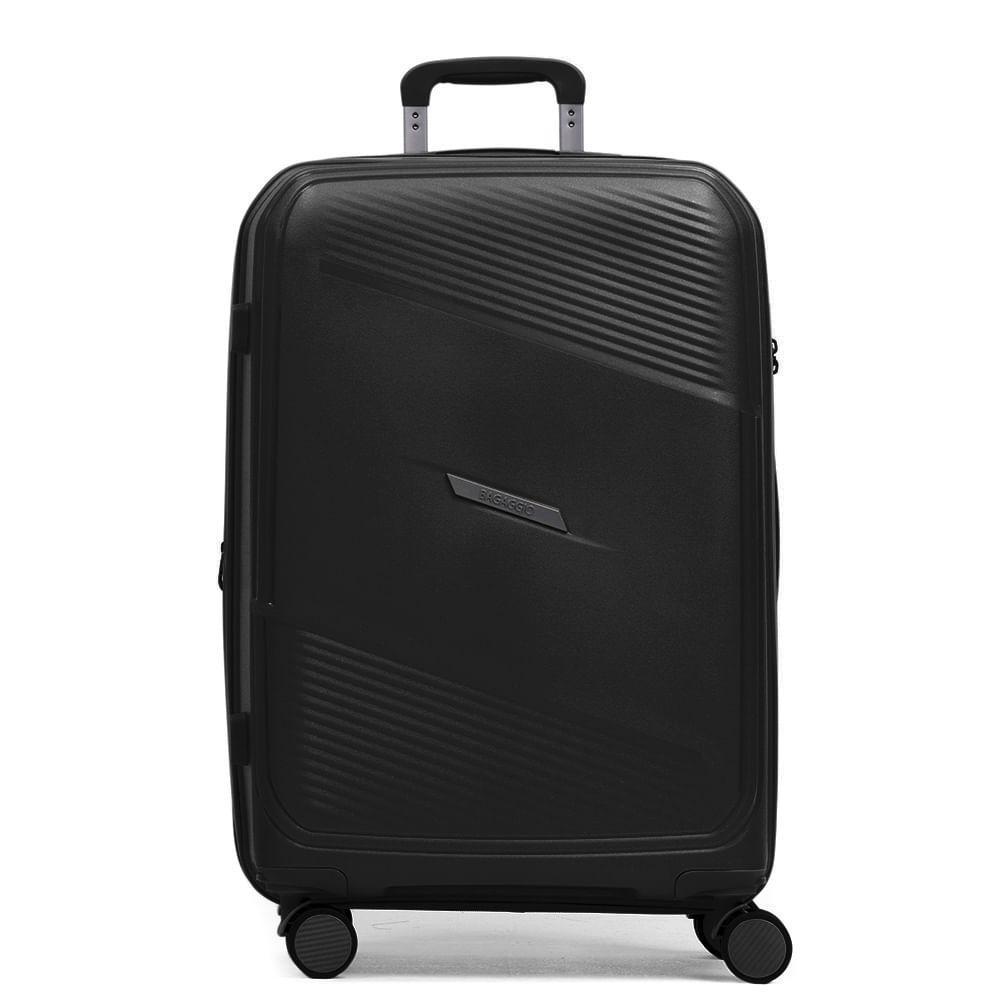 Mala Média 23 Kg Polipropileno 4 Rodas Seul Preta - 1