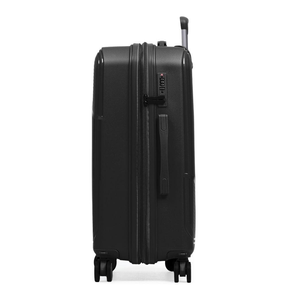 Mala Média 23 Kg Polipropileno 4 Rodas Seul Preta - 2