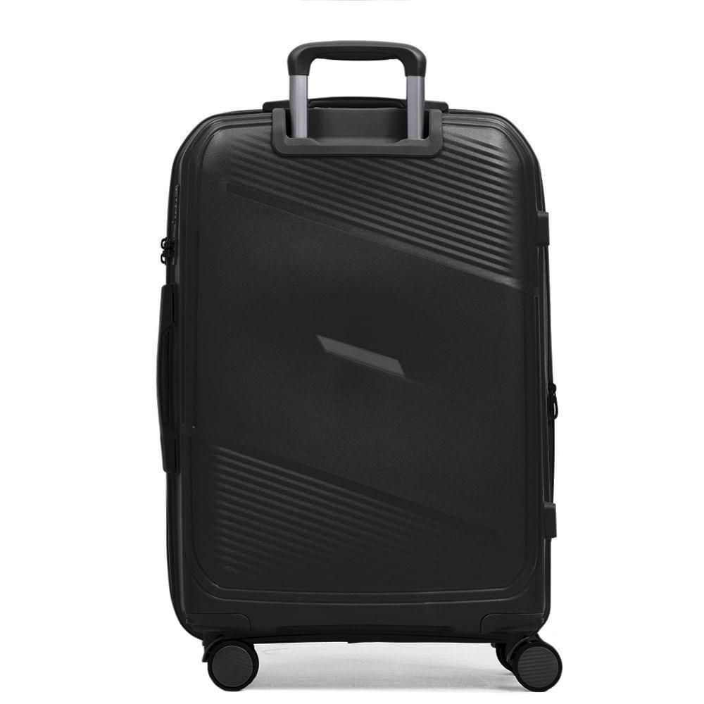 Mala Média 23 Kg Polipropileno 4 Rodas Seul Preta - 3