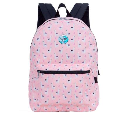 Mochila Feminina Básica Lhama Rosa