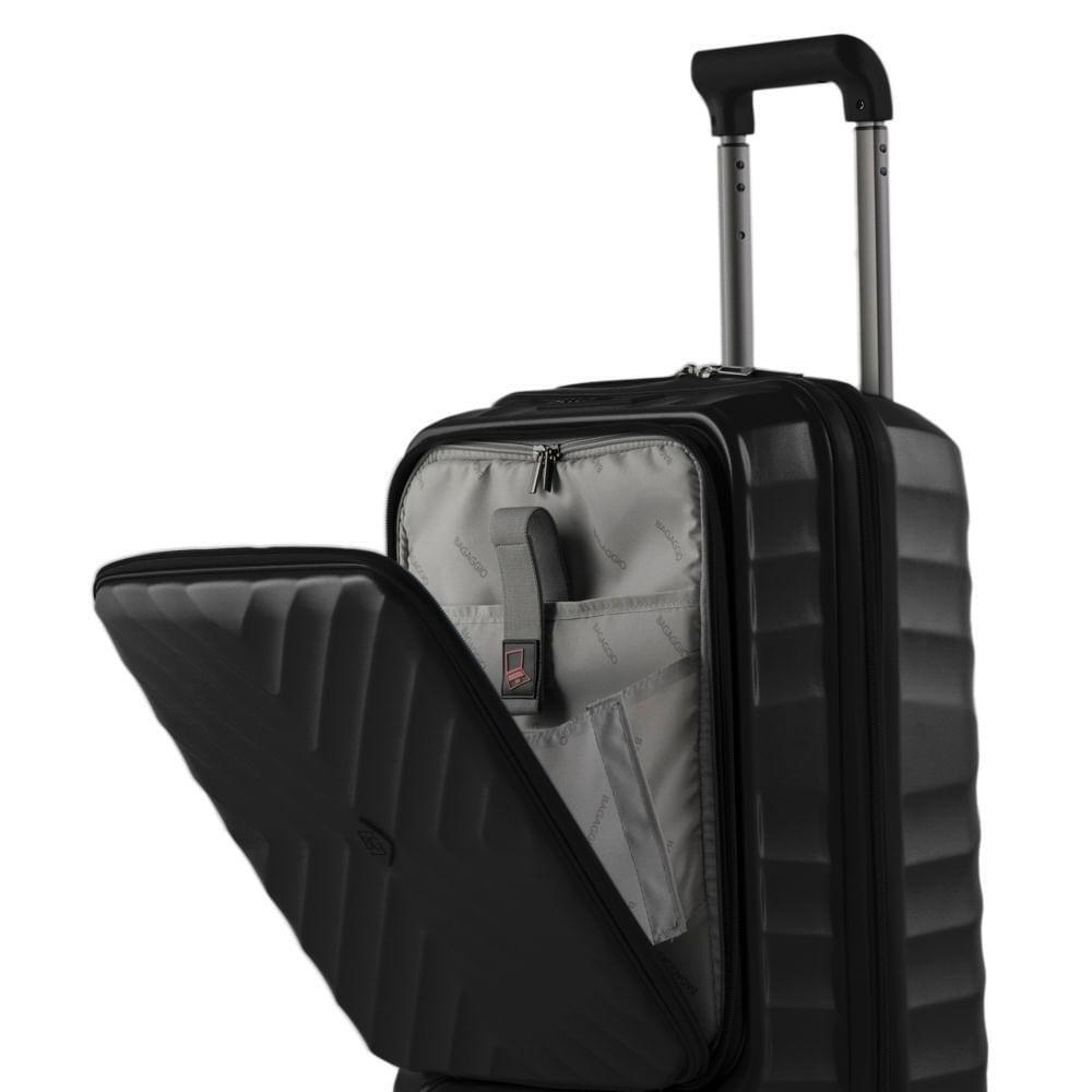 Mala de Viagem Pequena 10 Kg Policarbonato 4 Rodas Barcelona II Preta - 7