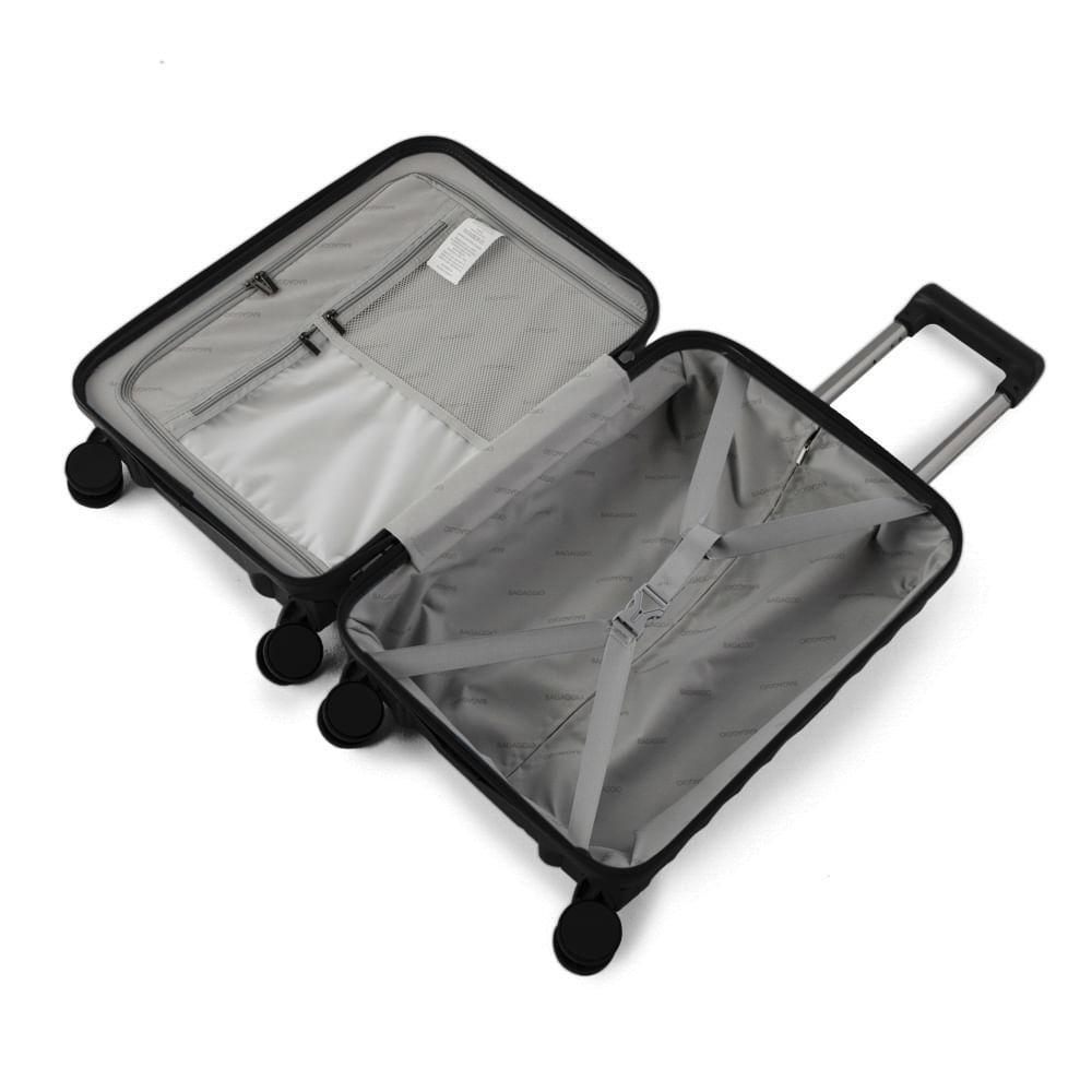 Mala de Viagem Pequena 10 Kg Policarbonato 4 Rodas Barcelona II Preta - 8
