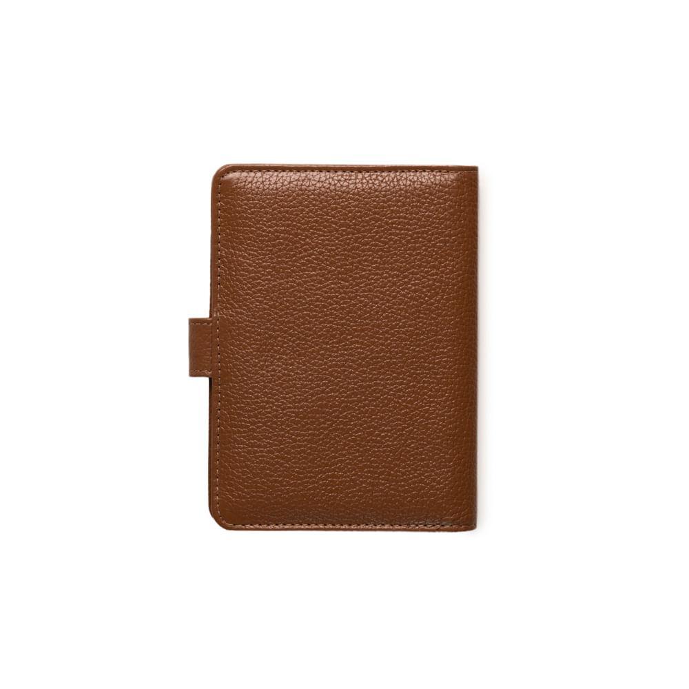 Porta Passaporte de Couro Basic Pequeno RFID Caramelo - 2