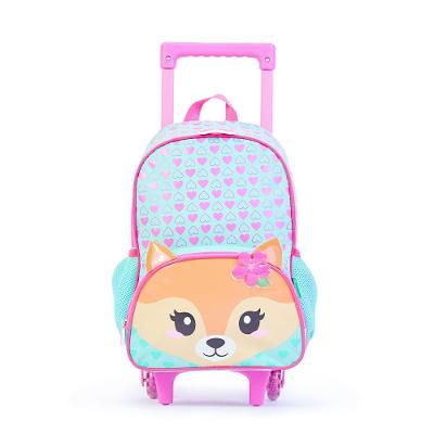 Mochila Infantil Pets Raposa com Rodinha Verde Clara