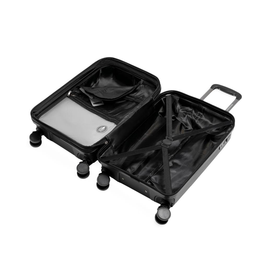Mala de Viagem Pequena 10 Kg Polipropileno 4 Rodas Seul Preta - 9