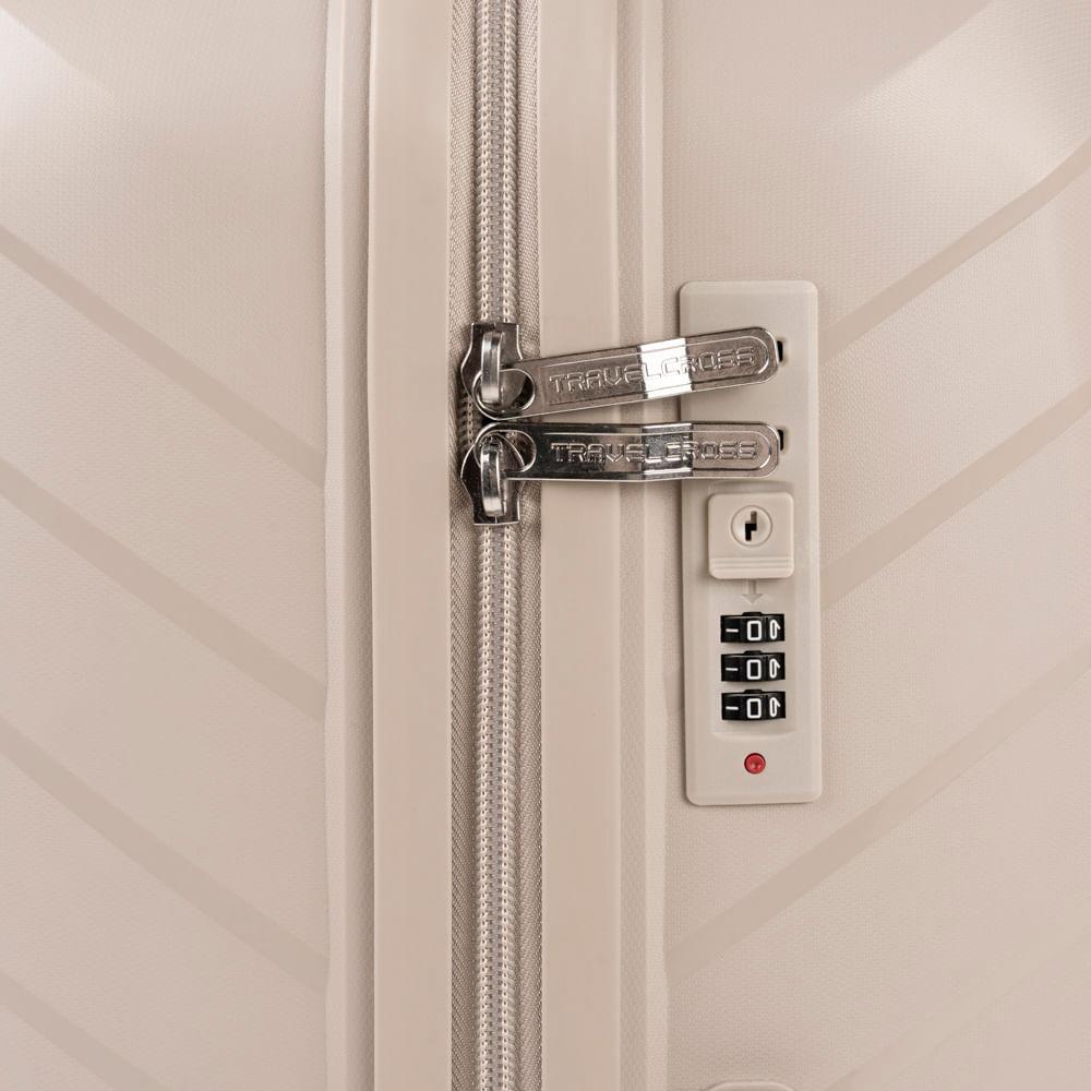 Mala de Viagem Pequena 10 Kg Polipropileno 4 Rodas Rover Off White - 8