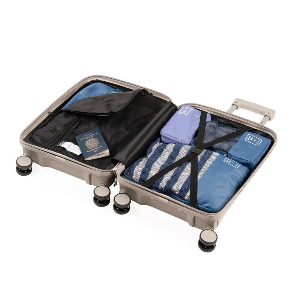 Mala de Viagem Pequena 10 Kg Polipropileno 4 Rodas Rover Off White - 10