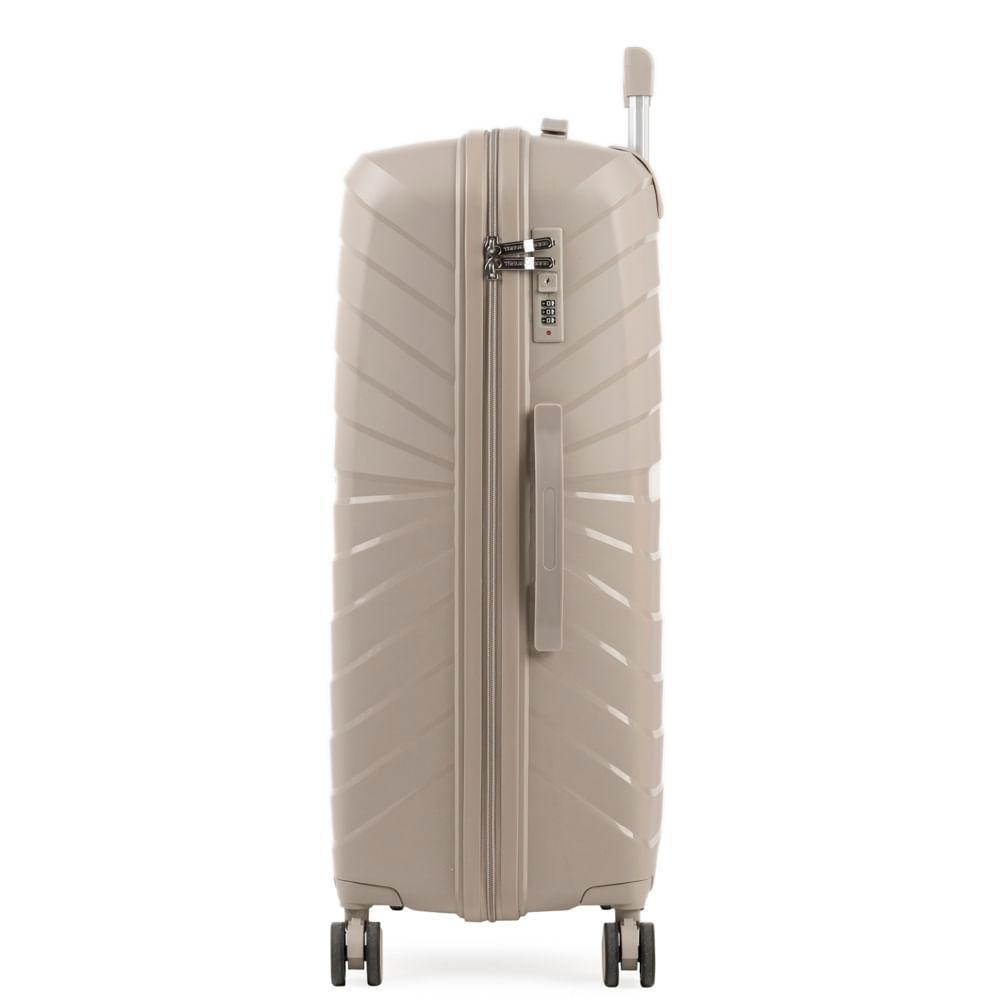 Mala de Viagem Grande 32 Kg Polipropileno 4 Rodas Rover Off White - 3